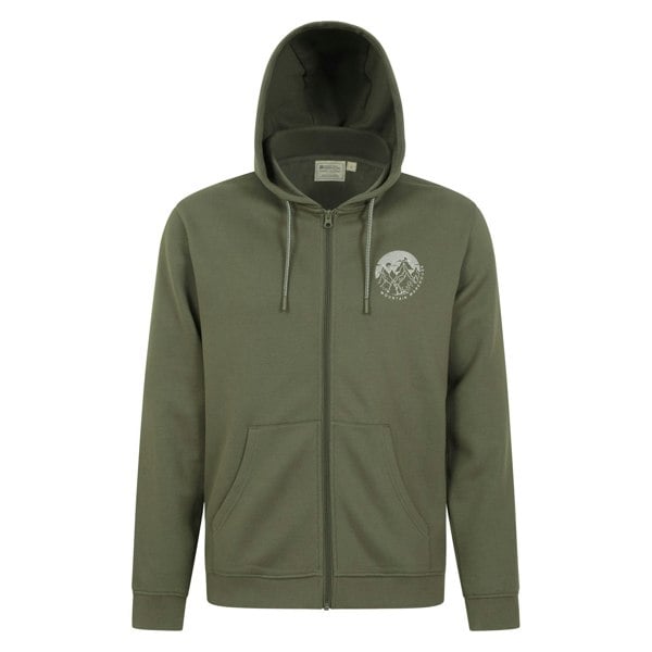 Mountain Warehouse Mens Circle Mountain Drawcord Full Zip Hoodie - Khaki Green