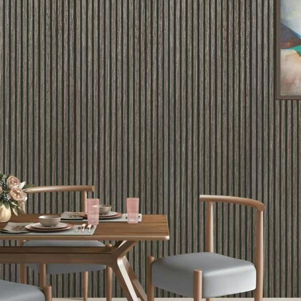 ENER-J Linear Acoustic Wall Panel -  PET + MDF, Warm Brown Wood Grain Size: 2400*600*21mm (Pack of 2)