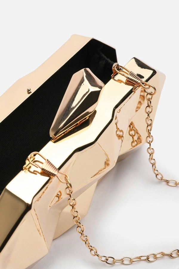 Where's That From Rica Geometric Clutch Bag In Gold