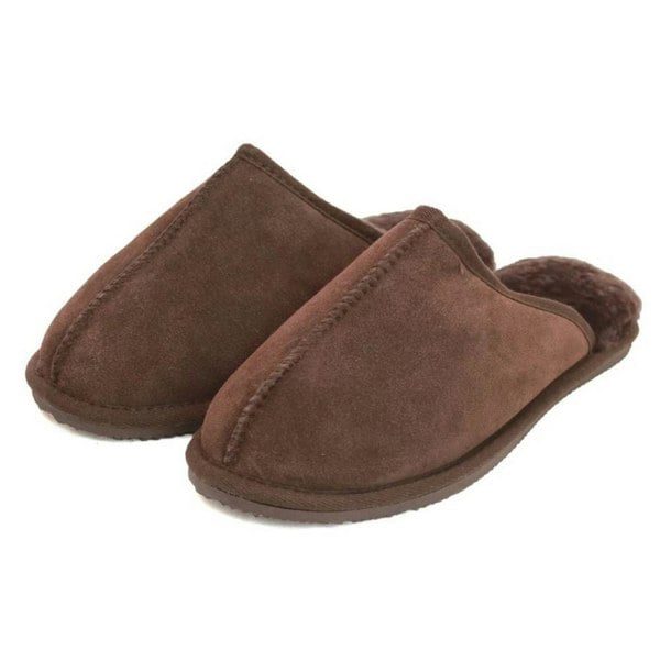 Eastern Counties Leather Unisex Adults Sheepskin Lined Mule Slippers - Chocolate