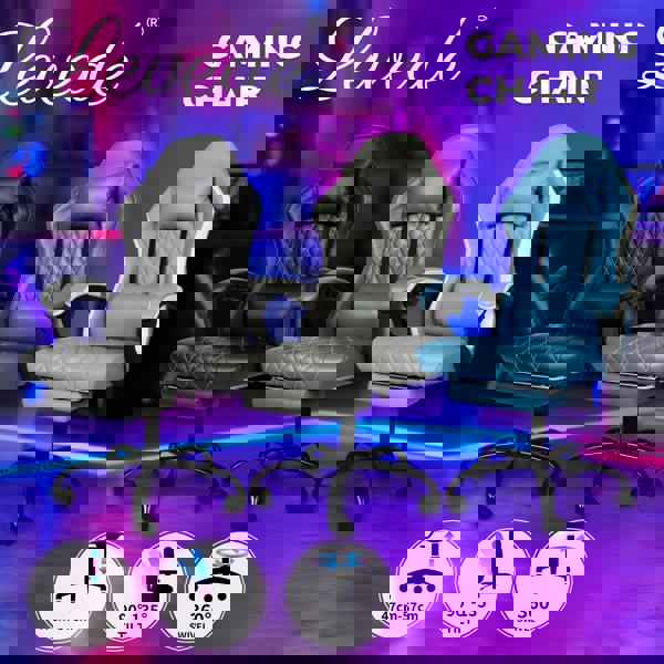 Levede Office Chair Gaming Racing Recliner Adjustable Spring Cushion Footrest