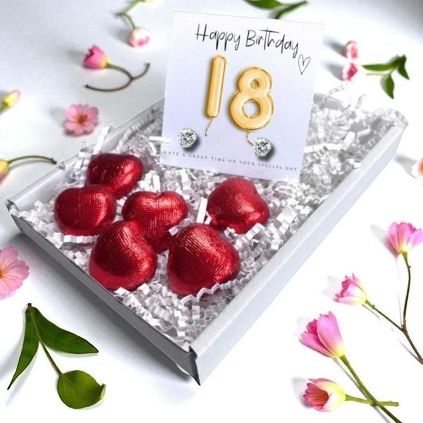 Aye Do Gifts 18th Birthday Cubic Zirconia Silver Earrings & Gold Balloons Mini Gift Hamper
