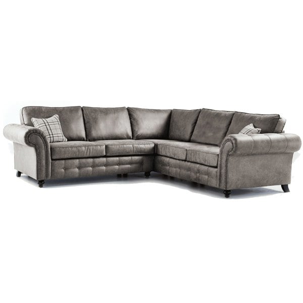 Oakland 5 Seater Leather Corner Sofa Chesterfield Style