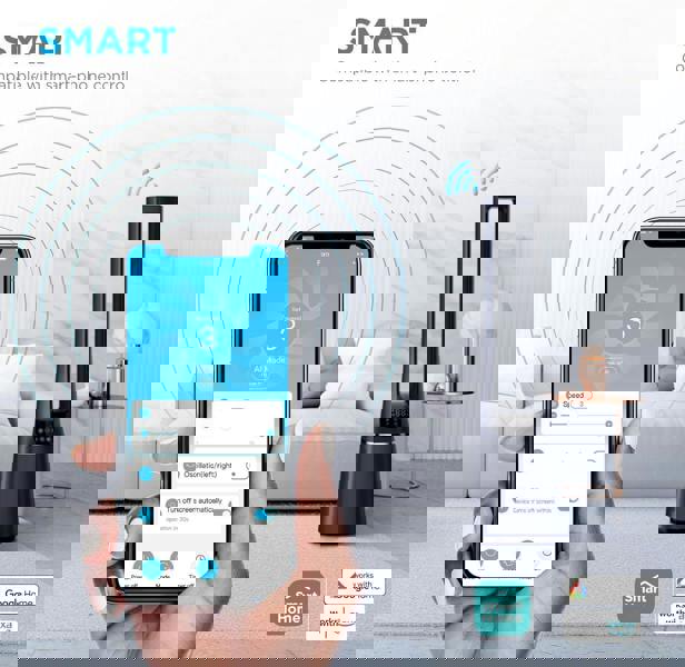 Midea MBF150BSUK 2-in-1 Bladeless Tower Fan 10 Speed Settings Dark blue