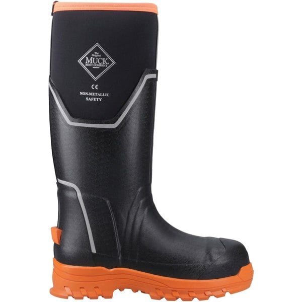 Muck Boots Grit S5 Rubber Women's Black/Orange Wellington Boots