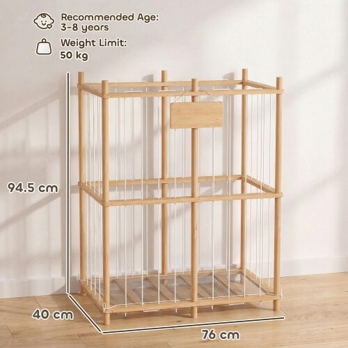 AIYAPLAY Toy Storage with Elastic Cords, Wooden Animal Storage Zoo, Natural
