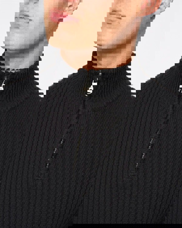 Crosshatch Havaline 1/4 Zip Knit - Black