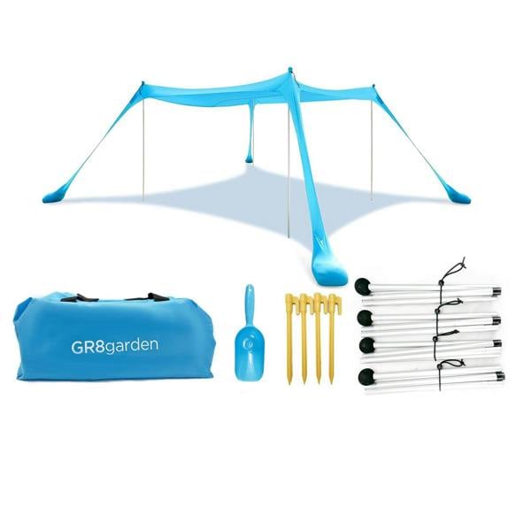 Gr8 Garden Portable Beach Tent Family Sun Shade 4-6 Person Shelter Camping Canopy UPF50+