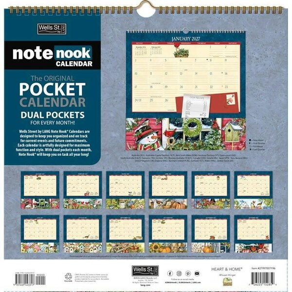 Susan Winget, Heart & Home Note Nook Calendar 2027, Wall Calendars, Month To View, Lifestyle, Gift