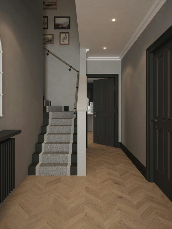 Handrails Direct Wappenbury Grey Straight Flight Handrail - Wappenbury Grey - 3.6m - Kineton Matt Black