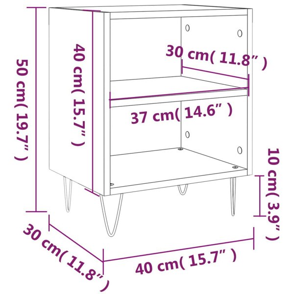 Berkfield Bedside Cabinets 2 pcs Black 40x30x50 cm Engineered Wood