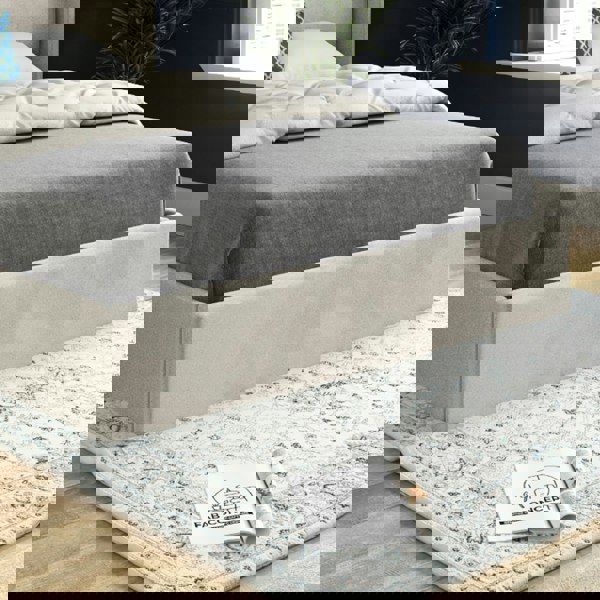 Casa Magna Nuno Straight Winged Upholstered Soft Velvet Bed Frame - Cream