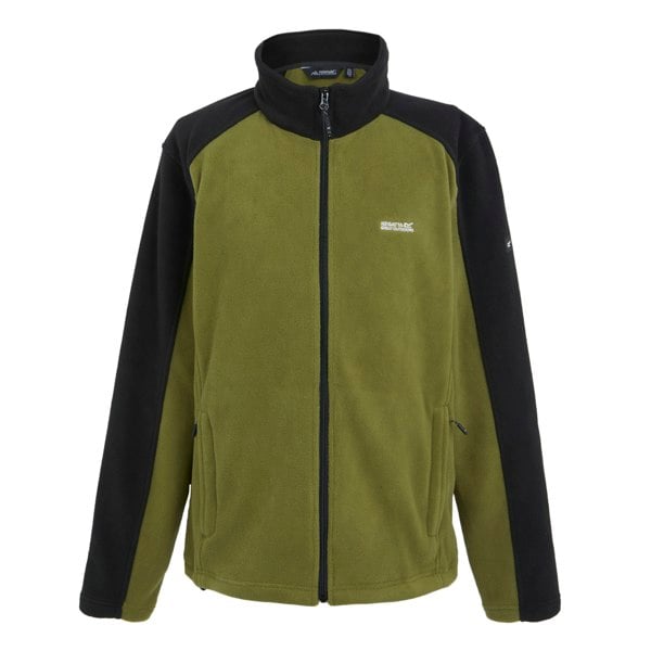 Regatta Great Outdoors Mens Hedman II Two Tone Full Zip Fleece Jacket - Nephrite Green / Black