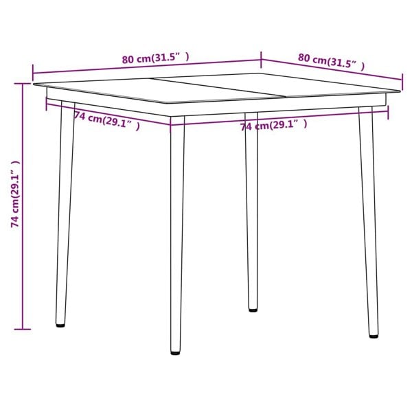 Berkfield 5 Piece Garden Dining Set Black