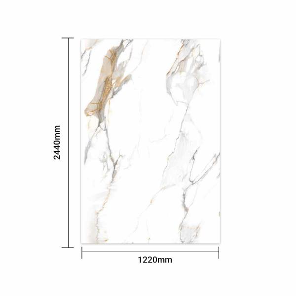 Britwall Sophisticated Charcoal High-Gloss PET Marble Wall Cladding Size:1220 x 2440 x 8 mm (Pack of 2)