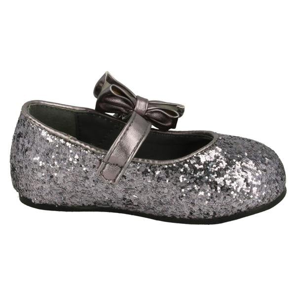 Spot On Girls Spot On Glitter Bow Detail Party Flats