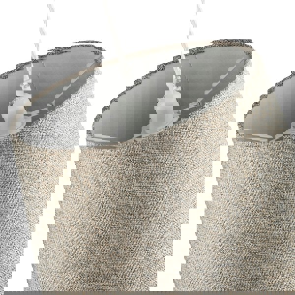 Traditional Natural Textured Linen Drum Lamp Shade in Taupe Brown Image 4