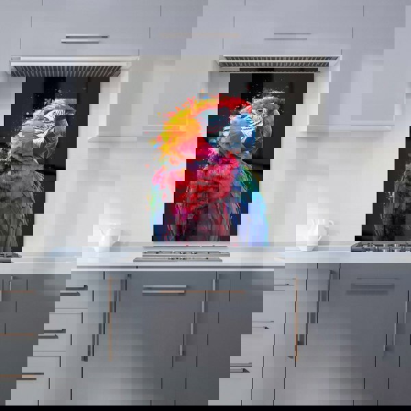 Warren Reed - Designer Vivid Parrot in a Splash of Colour Kitchen Splashback