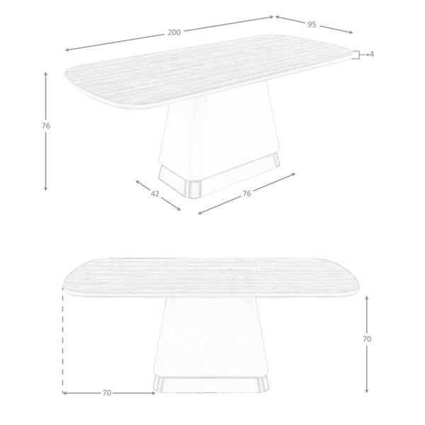 Angel Cerdá Rectangular dining table in walnut and beige wood 1166