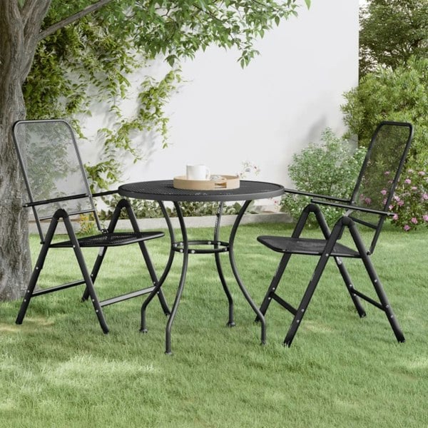 Berkfield Garden Table �_�”�_80x72 cm Expanded Metal Mesh Anthracite