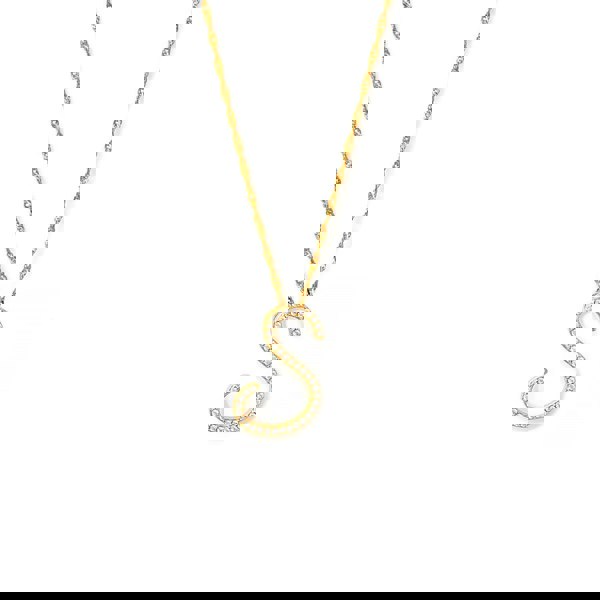 Say It With Luxe CZ Initial Necklace - Yellow Gold Plated