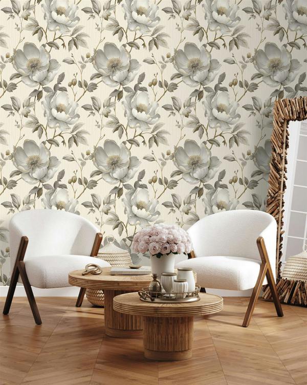 Alethia Floral Cream Wallpaper image 5
