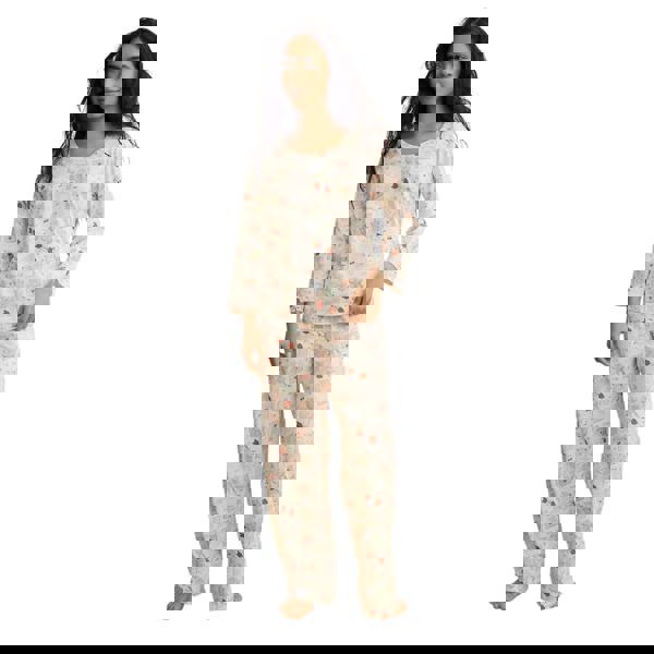 Cath Kidston Womens/Ladies Heart Cotton Jersey Valentine Pyjama Set - Cream - 