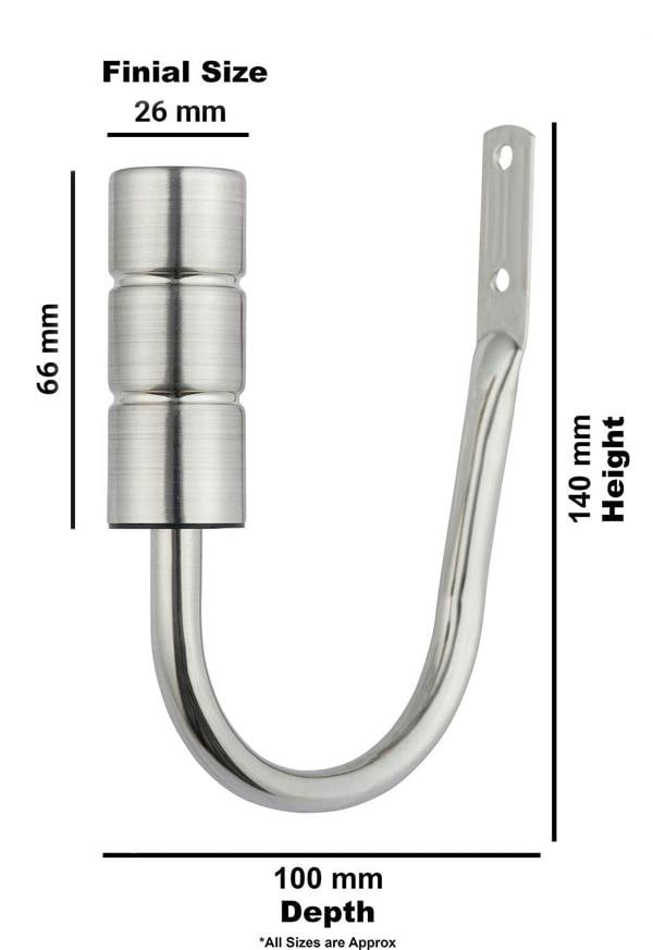 A.Unique Home Plain Barrel Extendable Curtain Pole (25/28mm) (Brushed Steel,180cm-340cm)