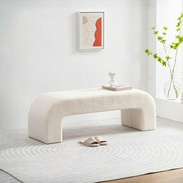 Maxine Boucle Bench, White Boucle-Rit Concept-Rit Concept