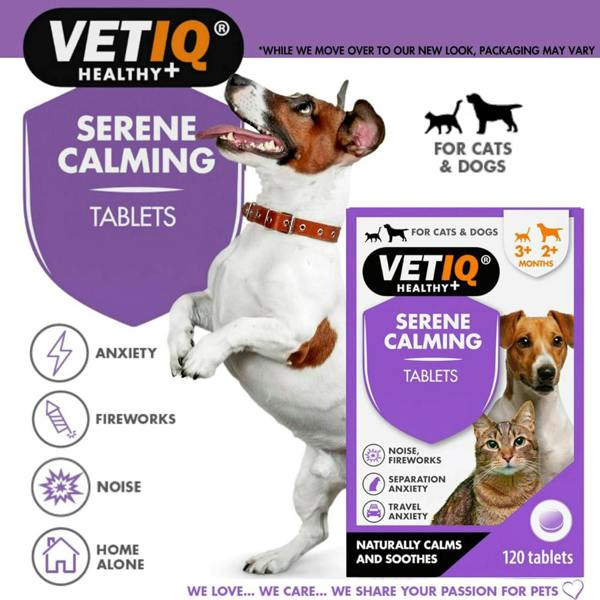 Mark & Chappell M&C Vetiq Serene Calming Tablets for Cats & Dogs (120)