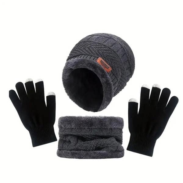 Dyzi 3-Piece Winter Essentials Set – Hat Gloves Snood Neck Warmer