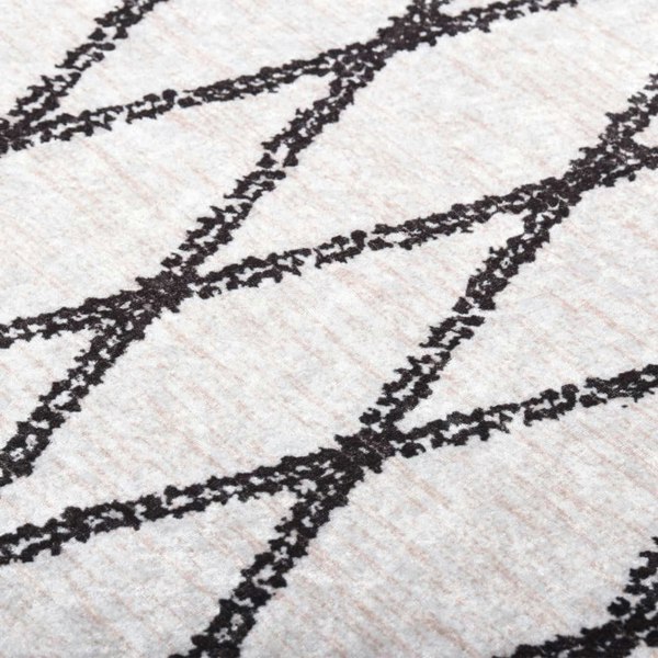 Berkfield Rug Washable 190x300 cm Black and White Anti Slip