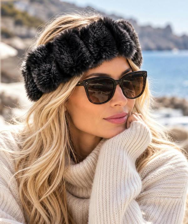 Pia Rossini Keeva - Plush Women’s Winter Headband - Black