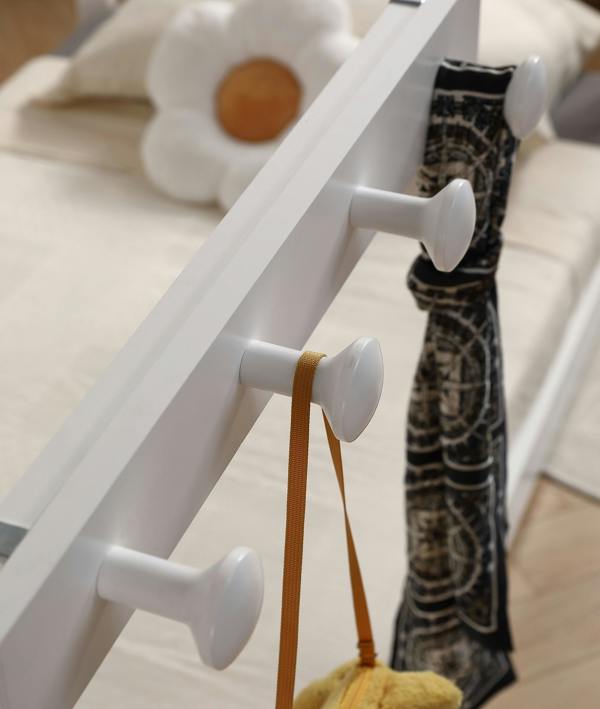 Mission TM Cabin Bed Coat Hooks - White & Grey - Midsleeper Peg Rail