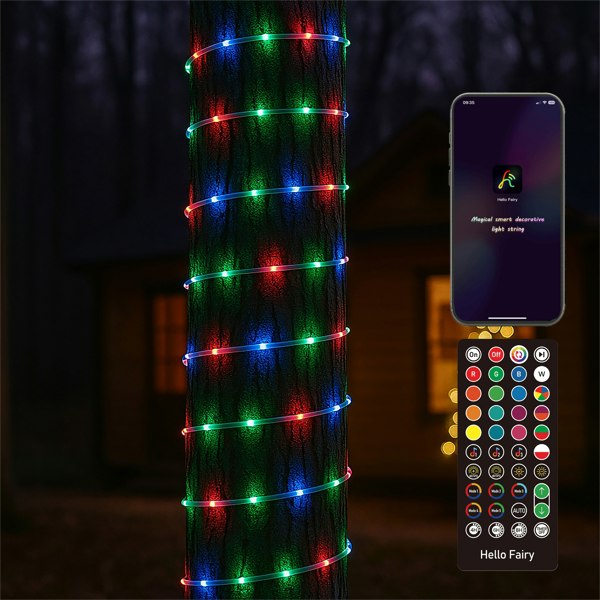 Xmas Haus RGB Mini Seed LED Multifunction String Lights APP Control & Multifunction Handheld Remote 24m