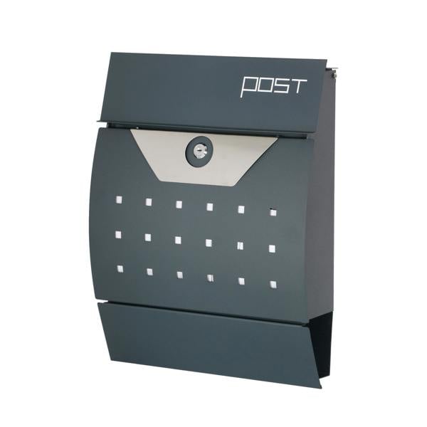 Phoenix Safe Phoenix Estilo Front Loading Letter Box MB0122KA in Graphite Grey with Key Lock