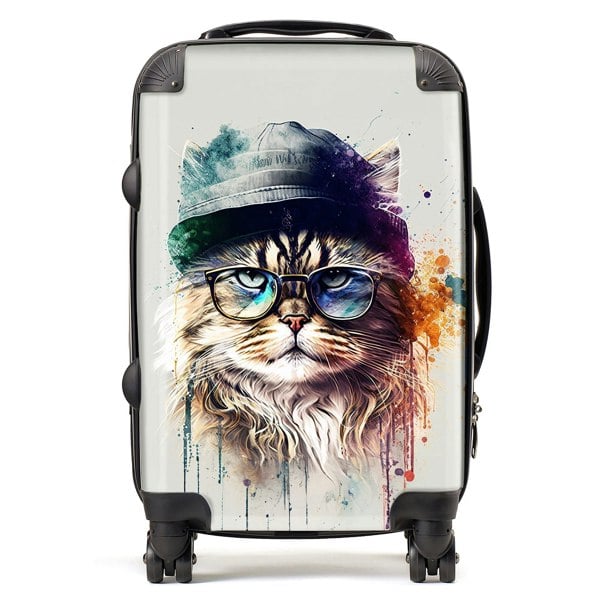 Warren Reed Siberian Cat Face Splashart Suitcase