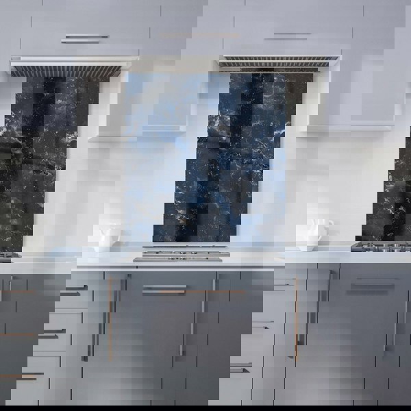 Warren Reed - Designer Navy Blue Quartz Effect Kitchen Splashback