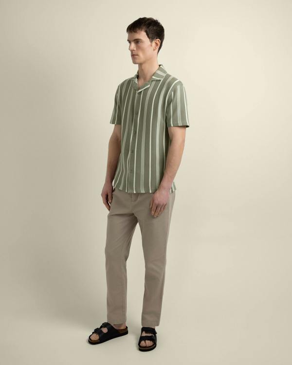 Larsson & Co Hannes - Waffle Stripe Short Sleeve Shirt