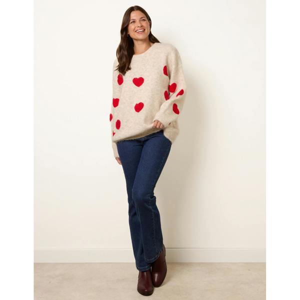 Blue Vanilla Heart Crew Neck Knit Jumper