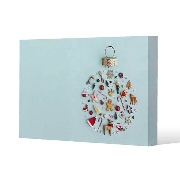 Benjamin Tate Design Christmas objects laid out (canvas)