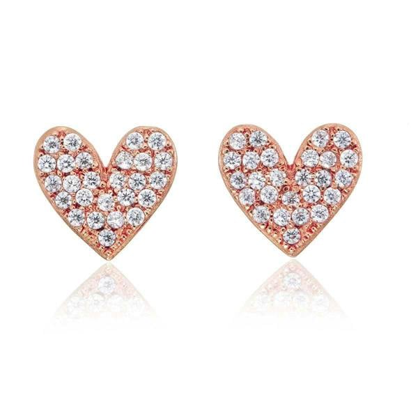 Rose Gold Heart Stud Earrings for Women - namana.london