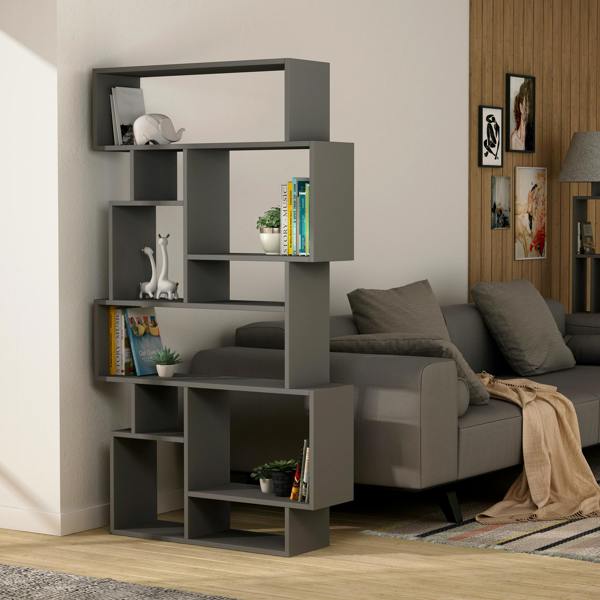 Decortie Karmato Modern Bookcase Display Unit with 10 Compartments 168.5cm Tall