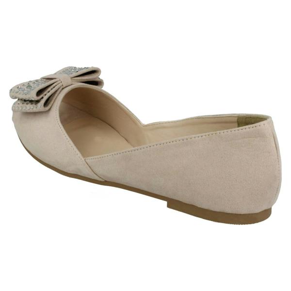 Spot On Ladies Spot On Peep Toe Ballerinas