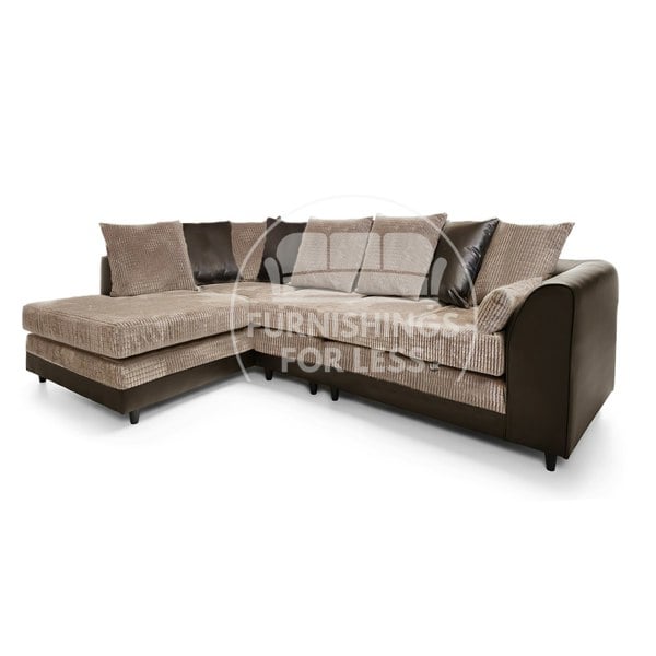 Furnishings For Less Luca Mixed Fabric 5 Seater Corner Sofa - Scatter Back