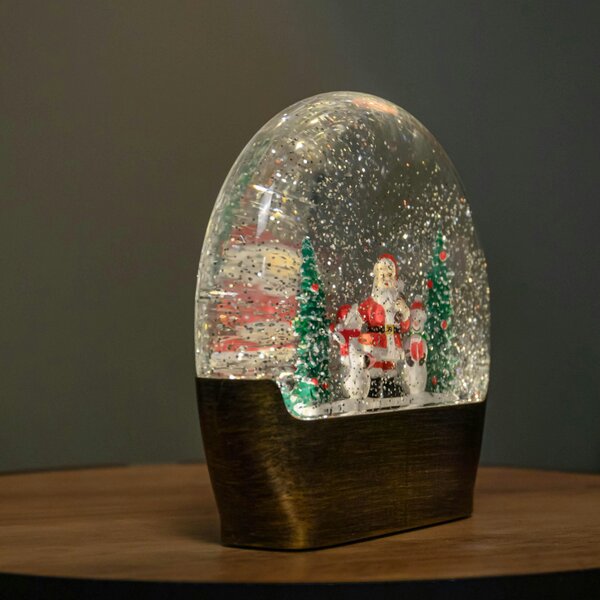 Samuel Alexander 19cm Battery Operated Light up Christmas Water Dome with Santa & Snowman Scene