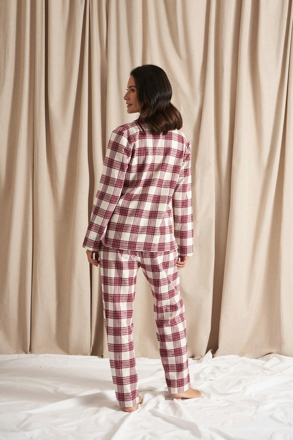 Pretty You London Plaid Pyjama Set in Stone