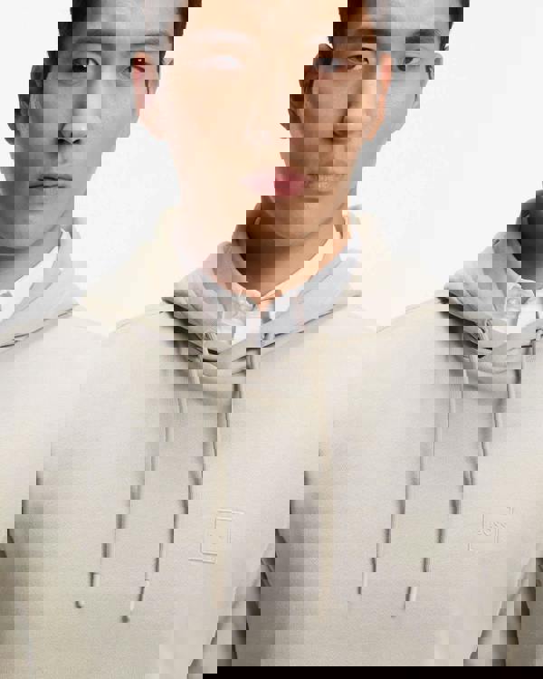 BOSS Orange Wetalk Mens Pullover Hoodie With Logo Patch - Open Grey 070 - CHO - Designer Mens Hoodies