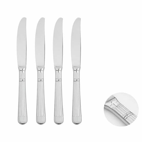 Glim Glam Cutlery Sets Stainless Steel 18/8 Dinner Knife 4pc Set Catering Papyrus 