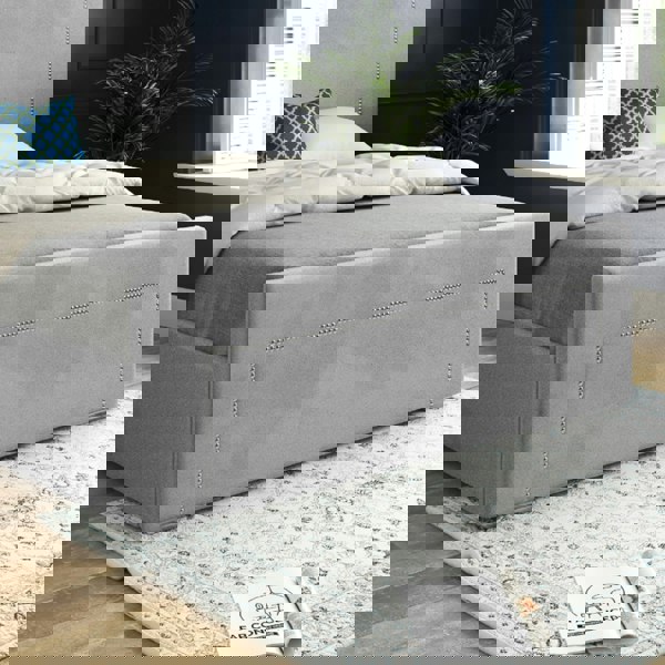 Casa Magna Lucca Upholstered Soft Velvet Bed Frame - Grey